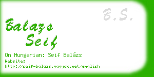 balazs seif business card